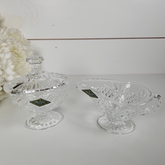 Godinger Dublin Shannon Crystal Sugar Bowl and Creamer Set- Classic - Picture 2 of 10